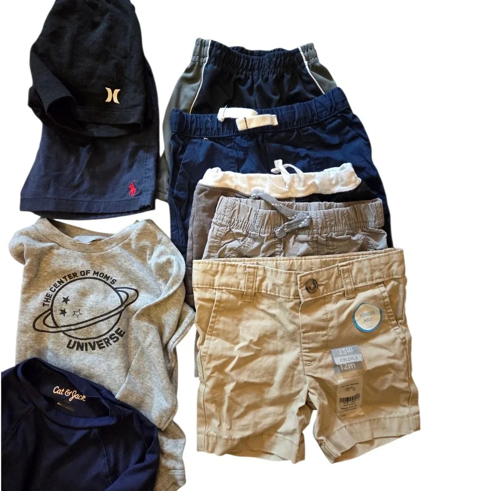 Baby Boy 12M Clothes Bundle 22 Pc Carters Ralph Lauren Cat & Jack Lot
